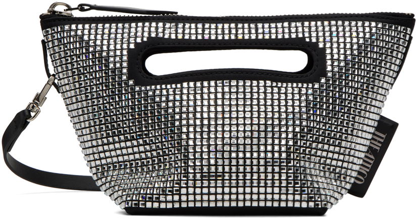 Håndtaske The Attico The Attico Via dei Giardini 15 Crystal-Embellished Clutch Sort | 241WAH48 V015B