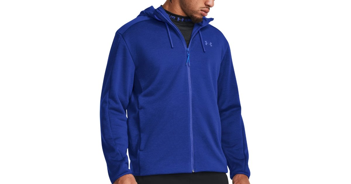 Sweatshirt Under Armour Essential Swacket Full-Zip Hoodie Blå | 1378824-400, 1