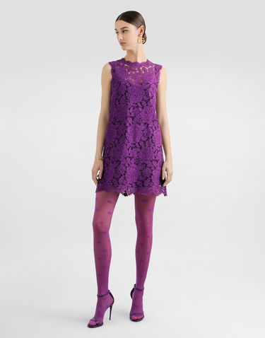 Kjole Dolce & Gabbana Dolce & Gabbana Sleeveless Lace Mini Dress Lilla | F6ATYTHLM7LF0571, 1