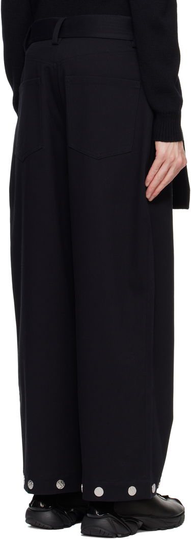 Bukser Nanushka Nanushka Dallin Wide-Leg Trousers with D-Ring Belt Sort | NM24FWPA03758, 2