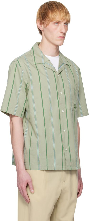 Skjorte MAISON KITSUNÉ Maison Kitsuné Resort Striped Shirt Grøn | OM00421WC5029, 1