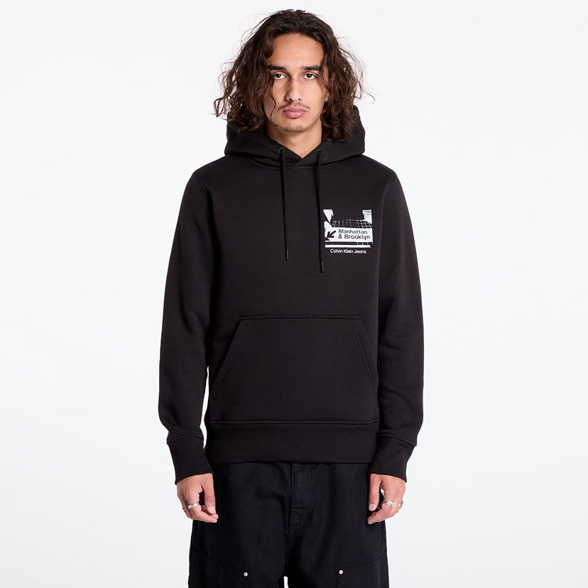 Sweatshirt CALVIN KLEIN Subway Sign Hoodie Black Sort | J30J326880 BEH
