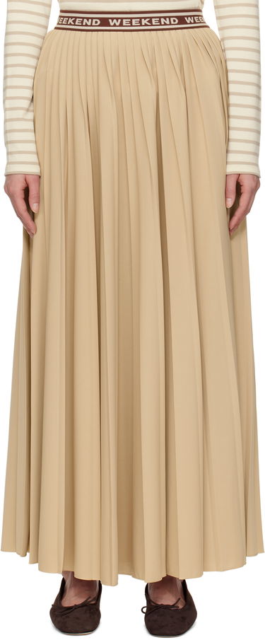 Nederdel Max Mara Weekend Max Mara Bleu Pleated Maxi Skirt Beige | 2515771031600, 0