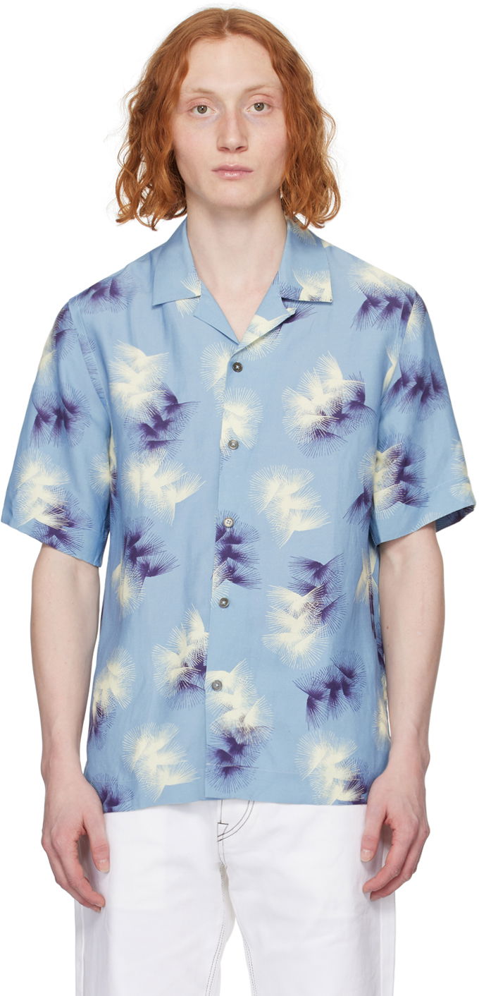 Skjorte Paul Smith Paul Smith Printed Resort Shirt Blå | M1R-905U-M02229-40