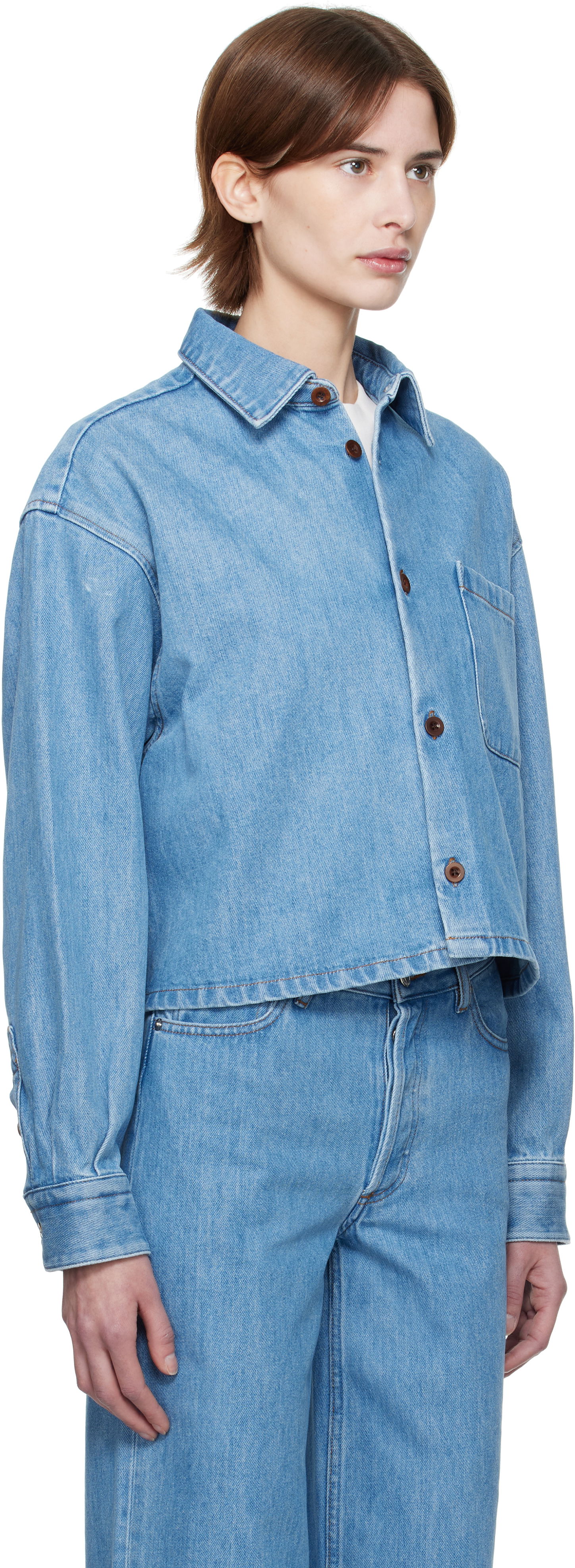 Skjorte A.P.C. A.P.C. Samantha Denim Overshirt Blå | COHEQ-F02895, 1