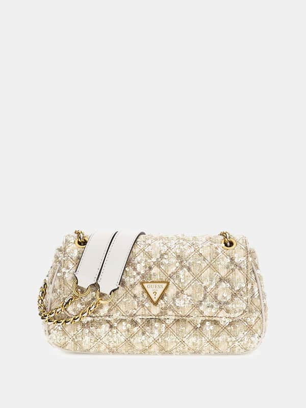 Skuldertaske GUESS Giully Sequinned Crossbody Bag Metalisk | HWGT8748210, 0