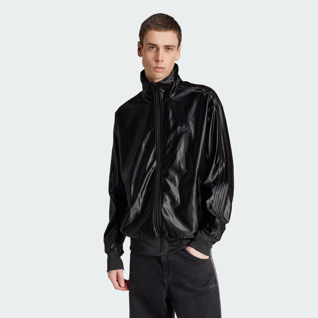 Træningsdragt adidas Performance Firebird Metallic Track Jacket Sort | JW5960, 0