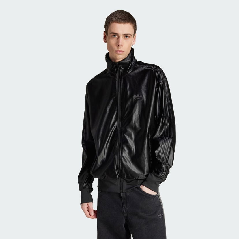 Træningsdragt adidas Performance Firebird Metallic Track Jacket Sort | JW5960