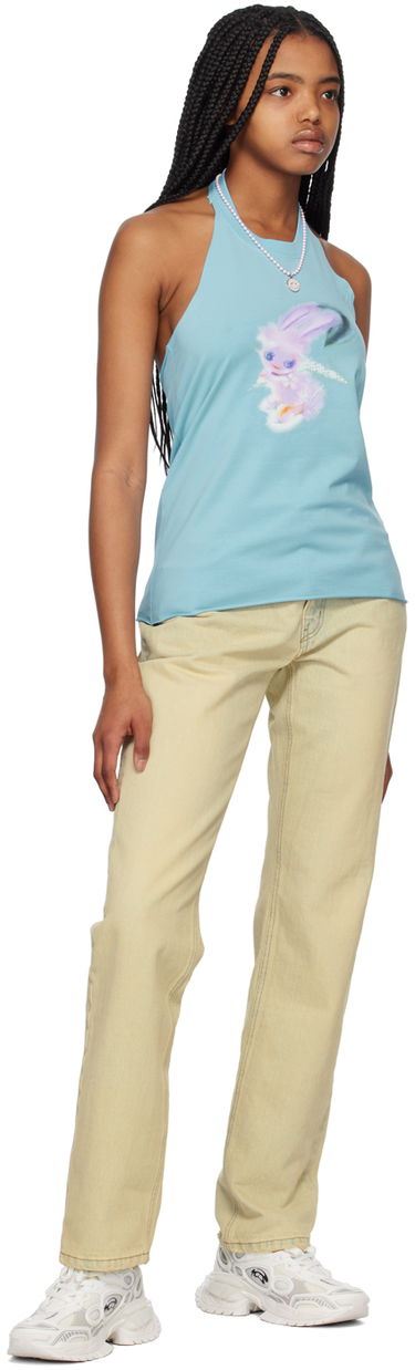 Tanktop We11done Halter Graphic Tank Top Turkis | WD-TT1-23-738-W-SK, 3