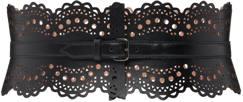 Bælter Alaïa ALAÏA Openwork Bustier Belt Sort | AA1C082GC0A29