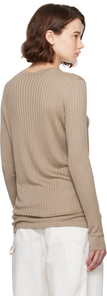 Sweater The Row The Row Keya Ribbed Knit Sweater Beige | 8970-Y913, 2