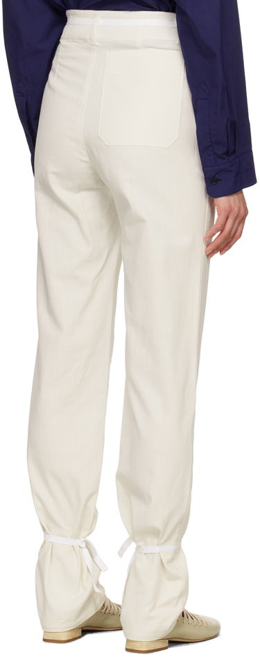 Bukser LEMAIRE Straight Leg Tie Hem Trousers Hvid | PA1098 LF1253, 2