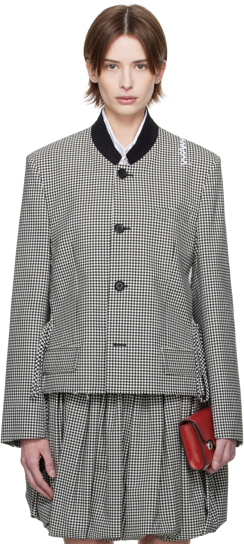 Nederdel Marni Marni Gingham Cropped Jacket Flerfarvet | GIMA0283QS UTP787