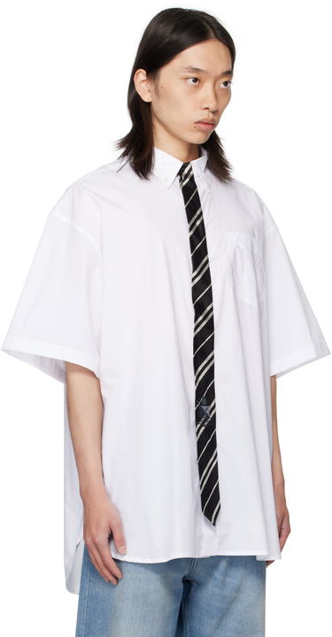 Skjorte VETEMENTS Vetements Tie Short-Sleeve Shirt Hvid | UH76SH250W, 1