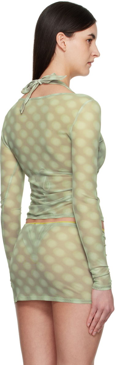 Træningsdragt Miaou Miaou Amelia Semi-Sheer Long Sleeve T-Shirt Grøn | 7183PM2MBD, 2
