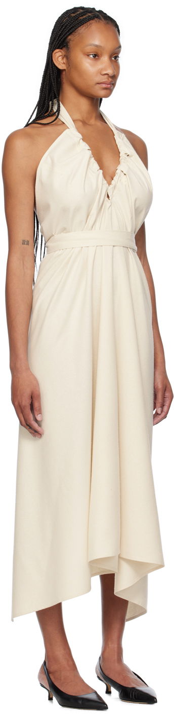 Kjole Baserange Baserange Node Halter Neck Maxi Dress Beige | DRNO-WS-SU24, 1