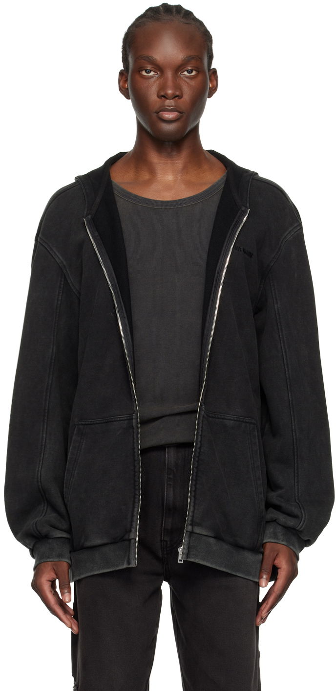Sweatshirt We11done Studded Hoodie Sort | WD-TJ2-24-857-U-BK