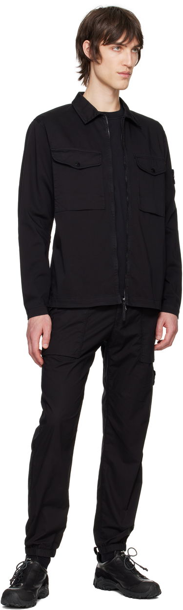 Skjorte Stone Island Stretch Cotton Overshirt Sort | K1S15 1200128 S0012, 4