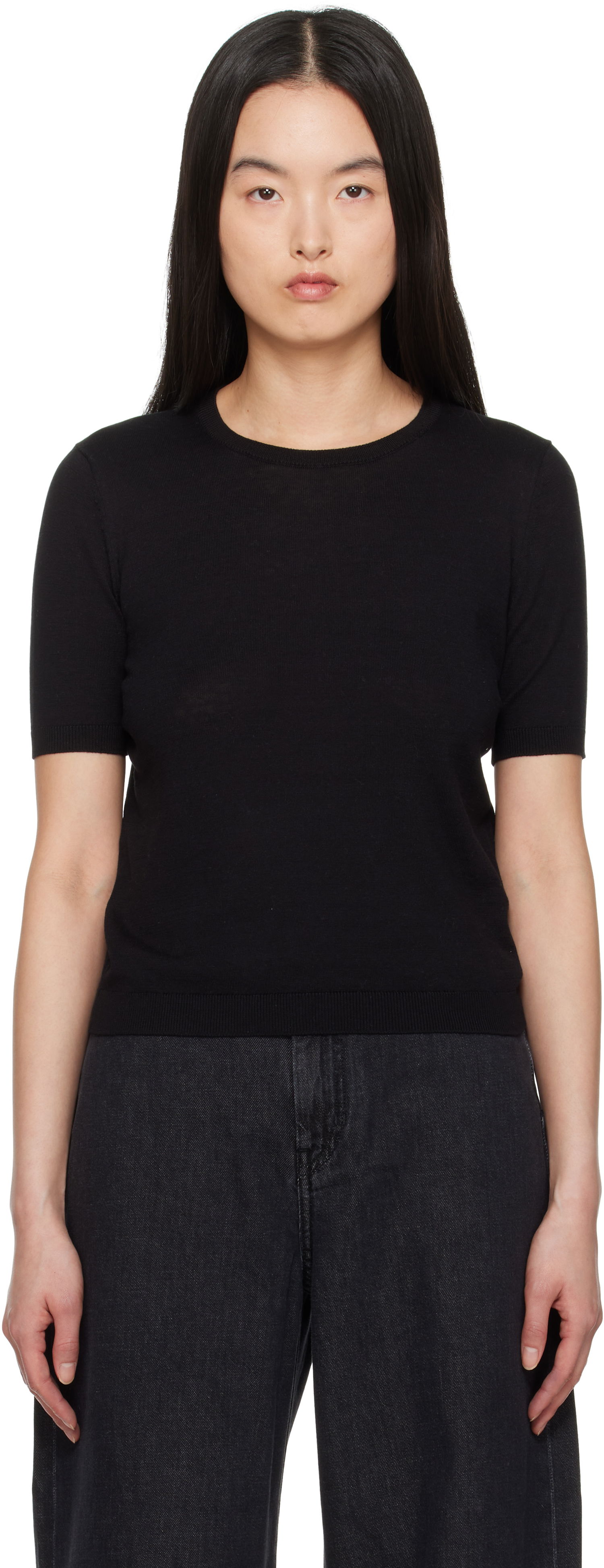 Sweater Max Mara Weekend Max Mara Zibetto Knit T-Shirt Sort | 2515361041600, 0