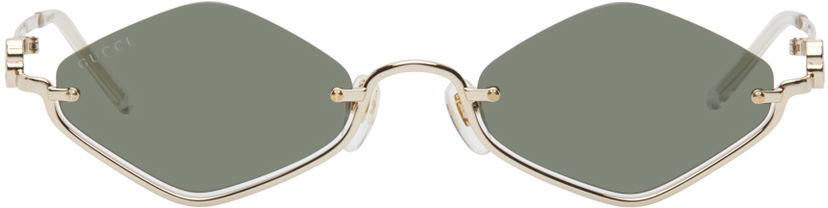 Solbriller Gucci Gold Geometric Sunglasses Metalisk | GG1604S-001