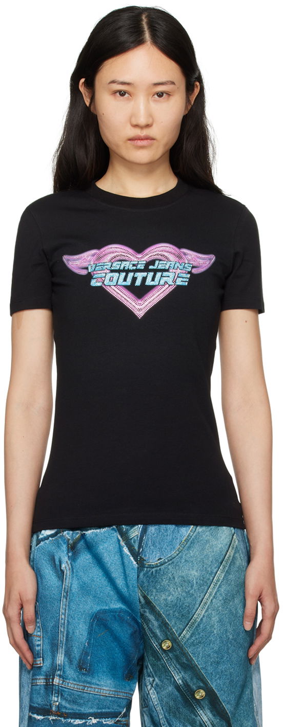 T-shirt Versace Crystal T-Shirt Sort | E76HAHL09_ECJ02L, 0