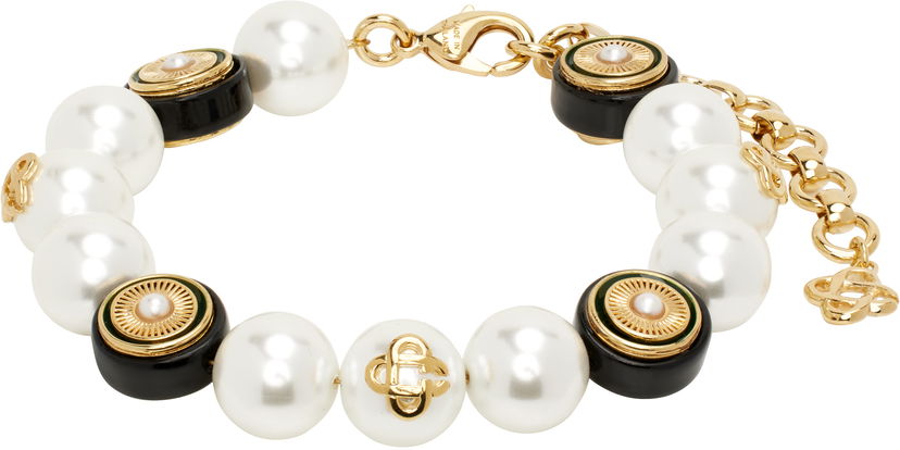 Armbånd Casablanca Casablanca Spoke Wheel Pearl Bracelet Hvid | AS25-JW-268-01