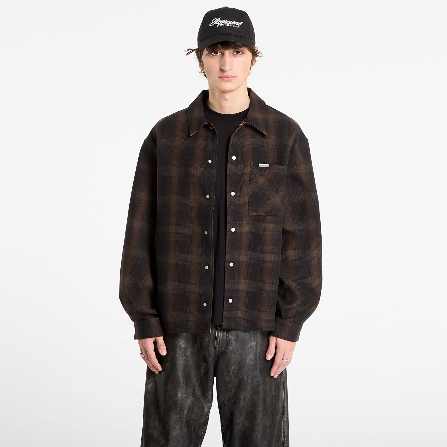 Jakke Represent Clo Bonded Reversible Check Shirt Brun | MLM100105-17, 0