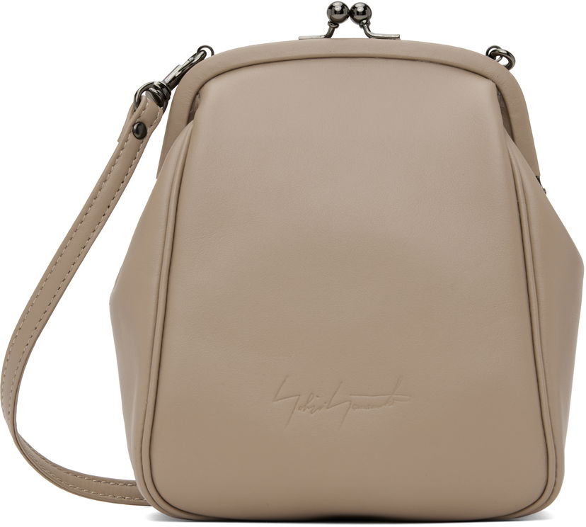 Håndtaske Yohji Yamamoto Yohji Yamamoto Clasp Shoulder Bag Beige | DT-A92-706