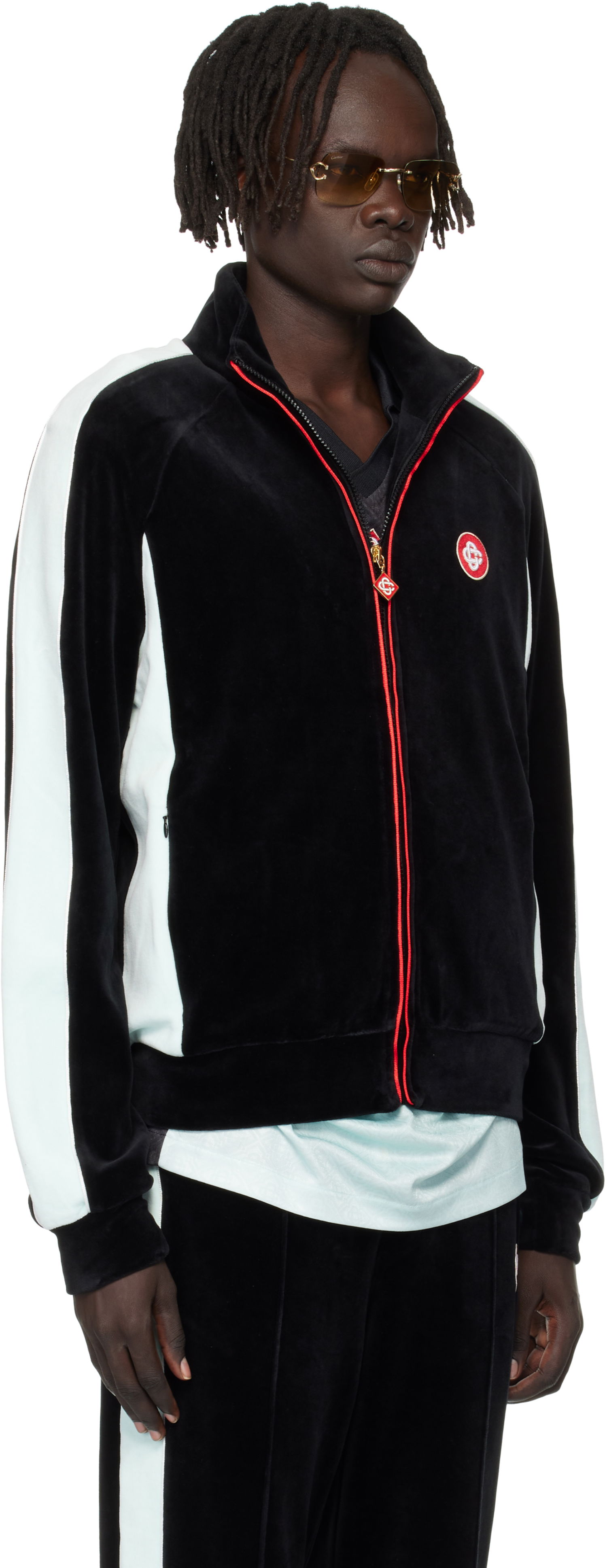 Jakke Casablanca Casablanca Velour Track Jacket Sort | MPF25-JTP-395-01, 1