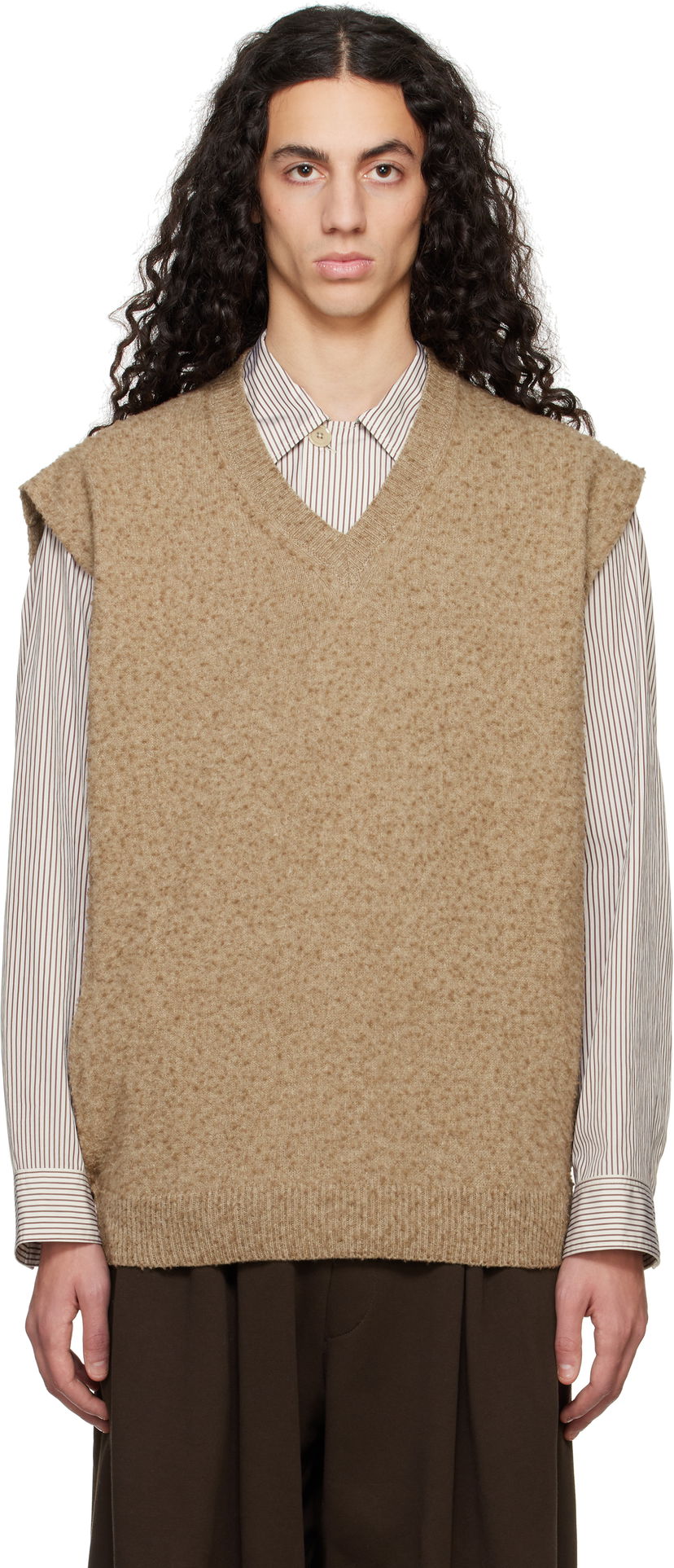 Sweater Maison Margiela Maison Margiela Pilling Knit Vest Brun | S50TH0065 M13108