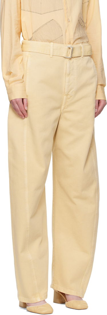 Bukser LEMAIRE Lemaire Twisted Belted Trousers Gul | PA326 LD1045, 4