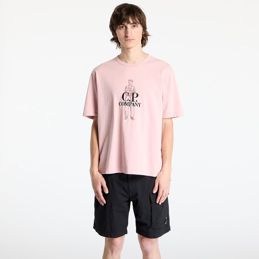 T-shirt C.P. Company C.P. Company Logo T-Shirt Lyserød | 18CMTS288A006057O-520