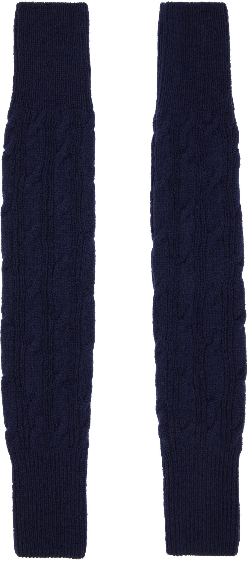 Handsker Dries Van Noten Dries Van Noten Wool Cable-Knit Arm Warmers Mørkeblå | 252-021213-2707