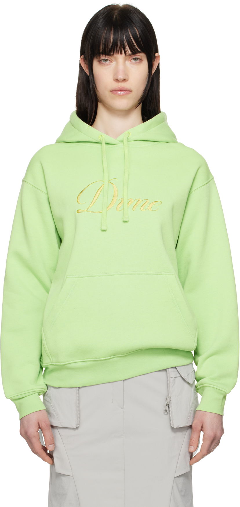 Sweatshirt Dime Dime Cursive Logo Hoodie Grøn | DIMESP2544SAG