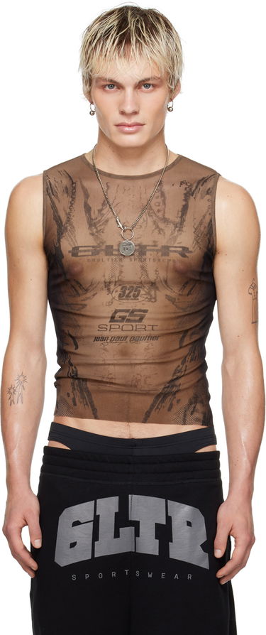 Tanktop Jean Paul Gaultier Shayne Oliver Edition 'GS Sport' Graphic Tank Top Brun | 24/27-U-DB034-T550-6700, 0