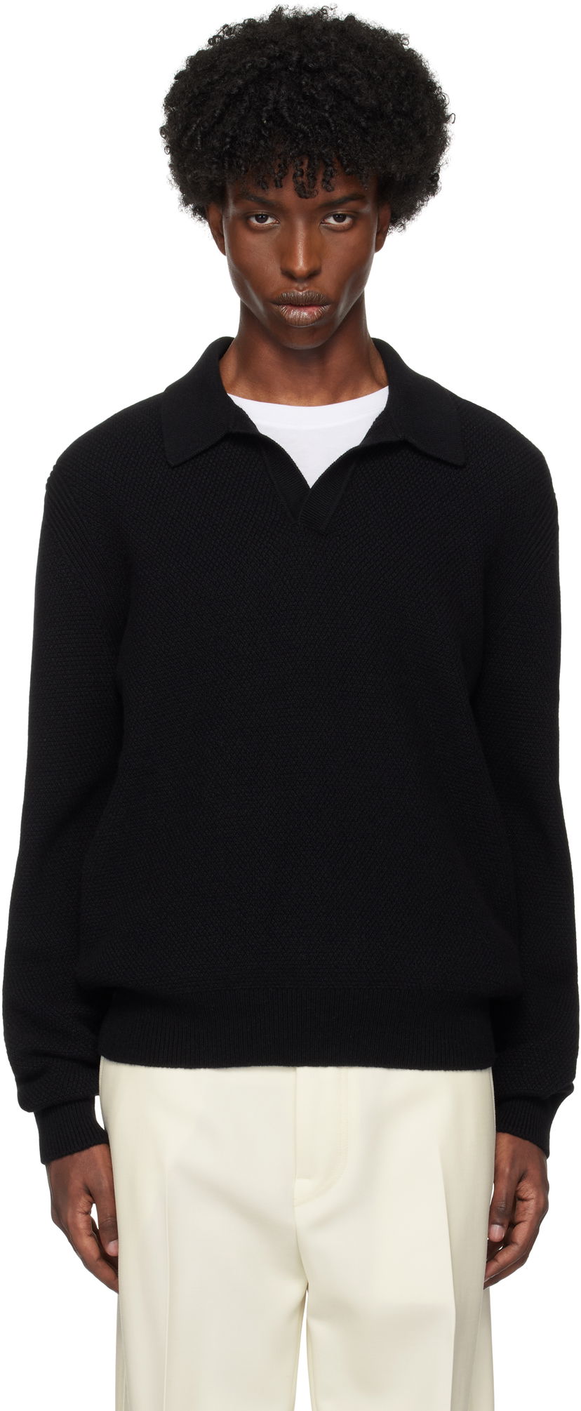 Polo skjorte ZEGNA Cashmere Polo Sort | UEK85A8-131