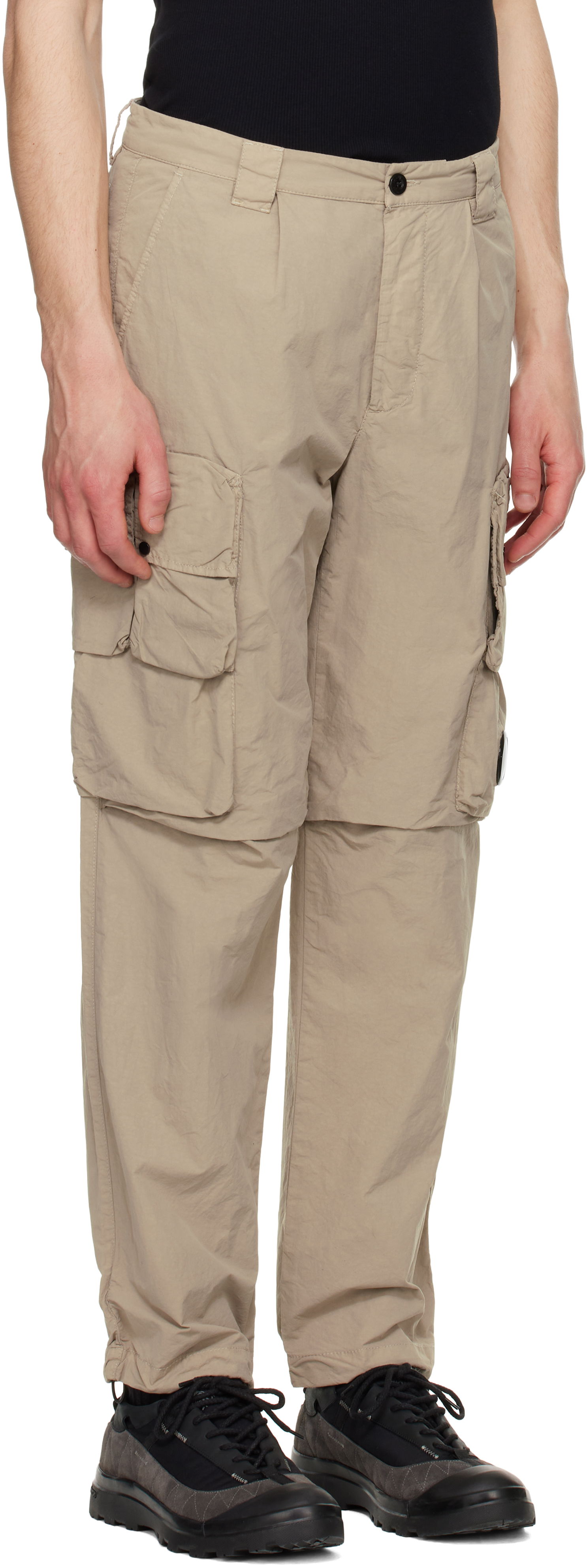 Cargo bukser C.P. Company C.P. Company Flatt Nylon Cargo Pants Beige | 18CMPA170A-005991G, 1