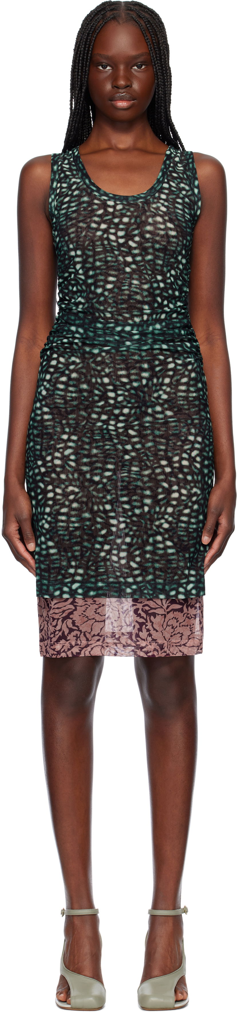 Kjole Dries Van Noten Dries Van Noten Printed Midi Dress Grøn | 251-011163-1619