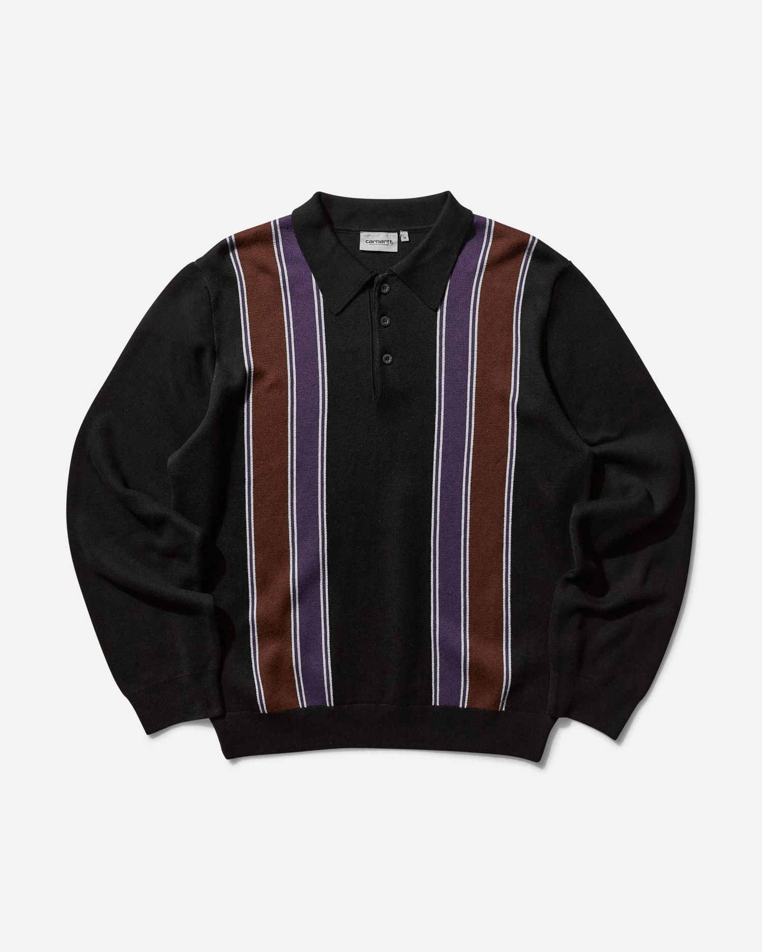 Sweater Carhartt WIP Longsleeve Polo Sweater Stripe Sort | I034032 2KFXX, 1