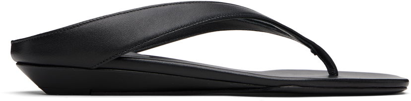 Kjole Loulou de Saison Loulou de Saison Coda Nappa Leather Wedge Sandals Sort | CODA