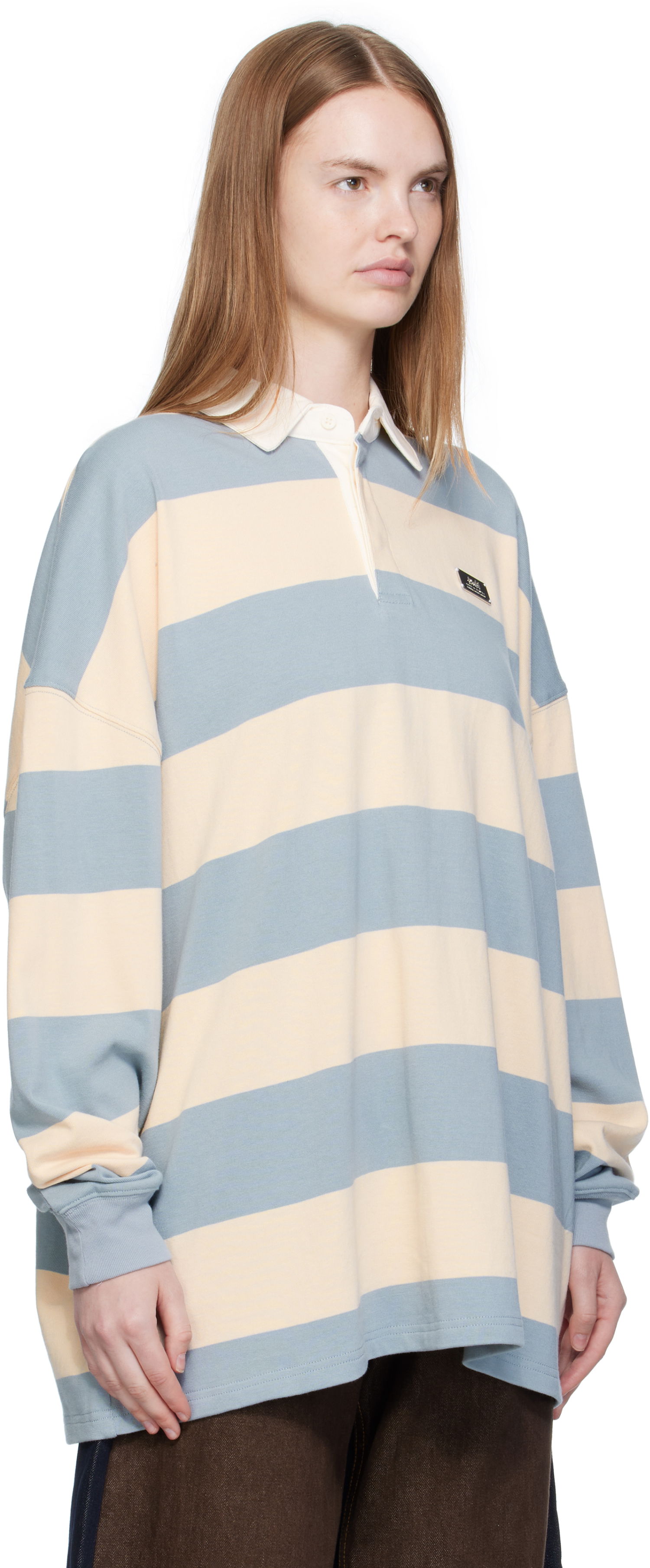 Polo skjorte Ksubi Ksubi Rugged Ruby Striped Long Sleeve Polo Blå | WFA25TE023, 1