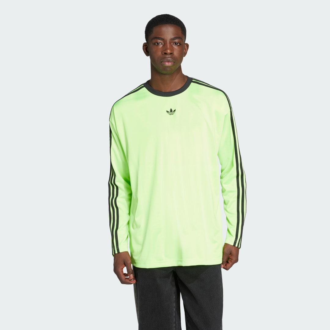 T-shirt adidas Performance Adicolor Jacquard Long Sleeve Tee Grøn | JW5964, 0