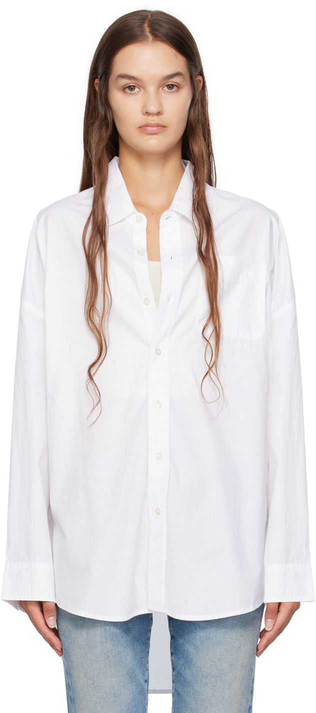 Skjorte R13 R13 Drop Neck Shirt Hvid | R13W7469-001