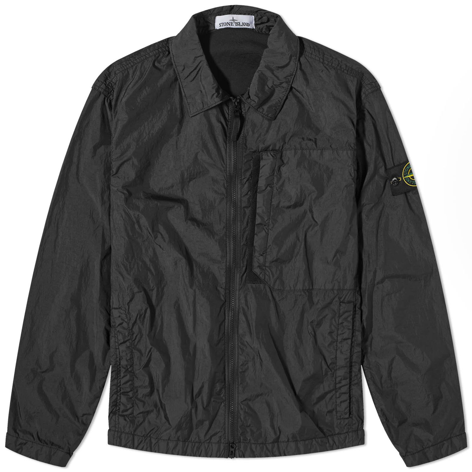 Frakker Stone Island Crinkle Reps Zip Overshirt Sort | 7915107-V0029, 0