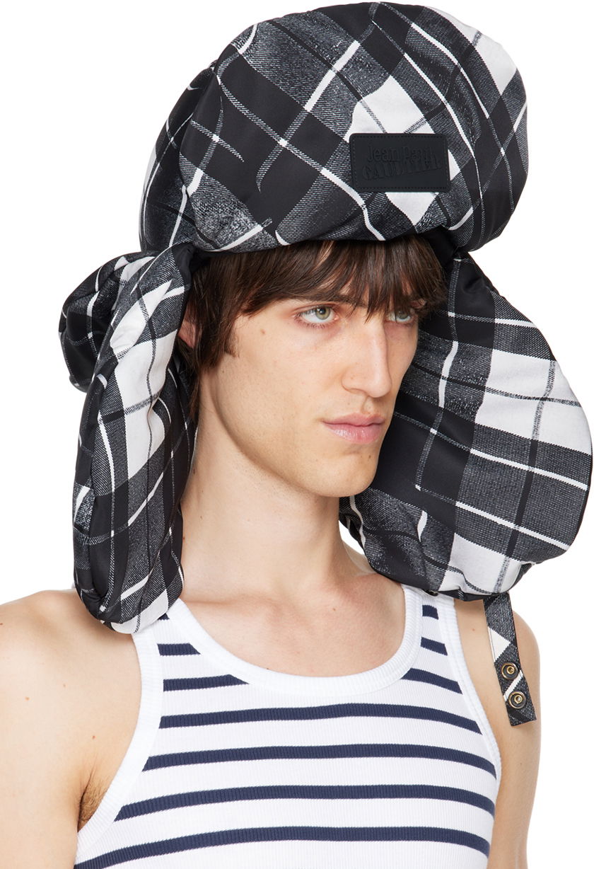 Hat Jean Paul Gaultier Gaultier Tartan Print Aviator Hat Sort | 24/31-U-CC044P-C563-000201, 1