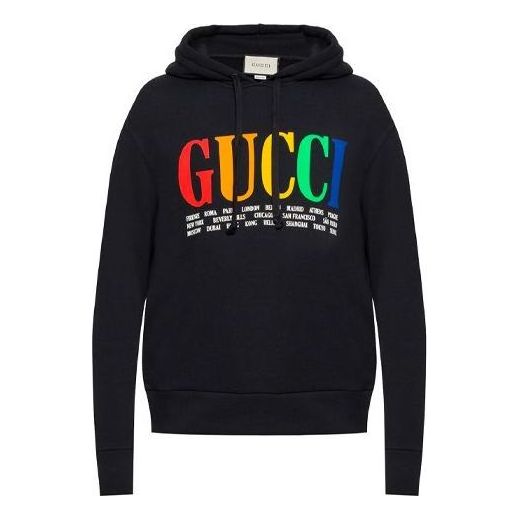 Sweatshirt Gucci Rainbow Logo City  Sweatshirt Sort | 475374-X3N60-1082
