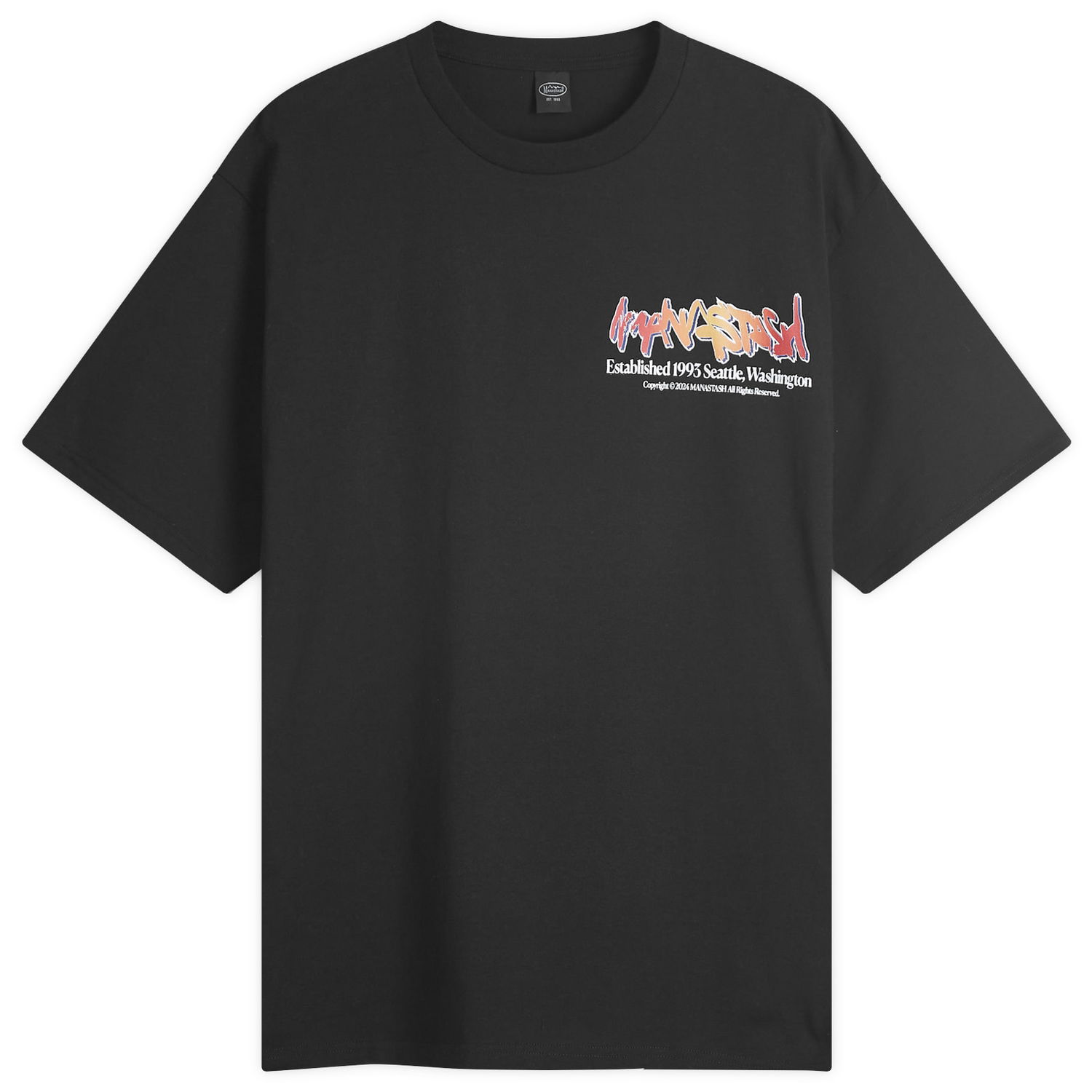 T-shirt Manastash Paint Logo T-Shirt Sort | 7924234004-010, 0