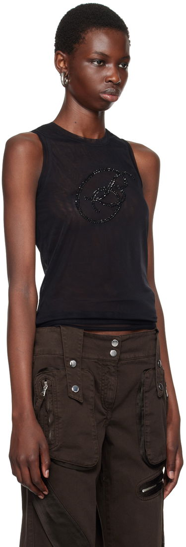 Tanktop Blumarine Blumarine Rhinestone Monogram Tank Top Sort | A422T073A, 1