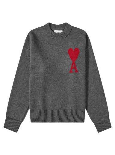 Sweater AMI A Heart Crewneck Grå | BFUKS006-018-084