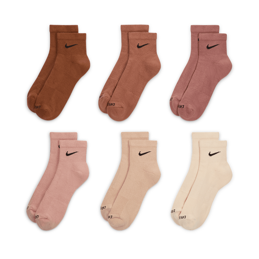 Sokker Nike Everyday Plus Cushioned Ankle Socks 6 Pairs Brun | SX6899-904